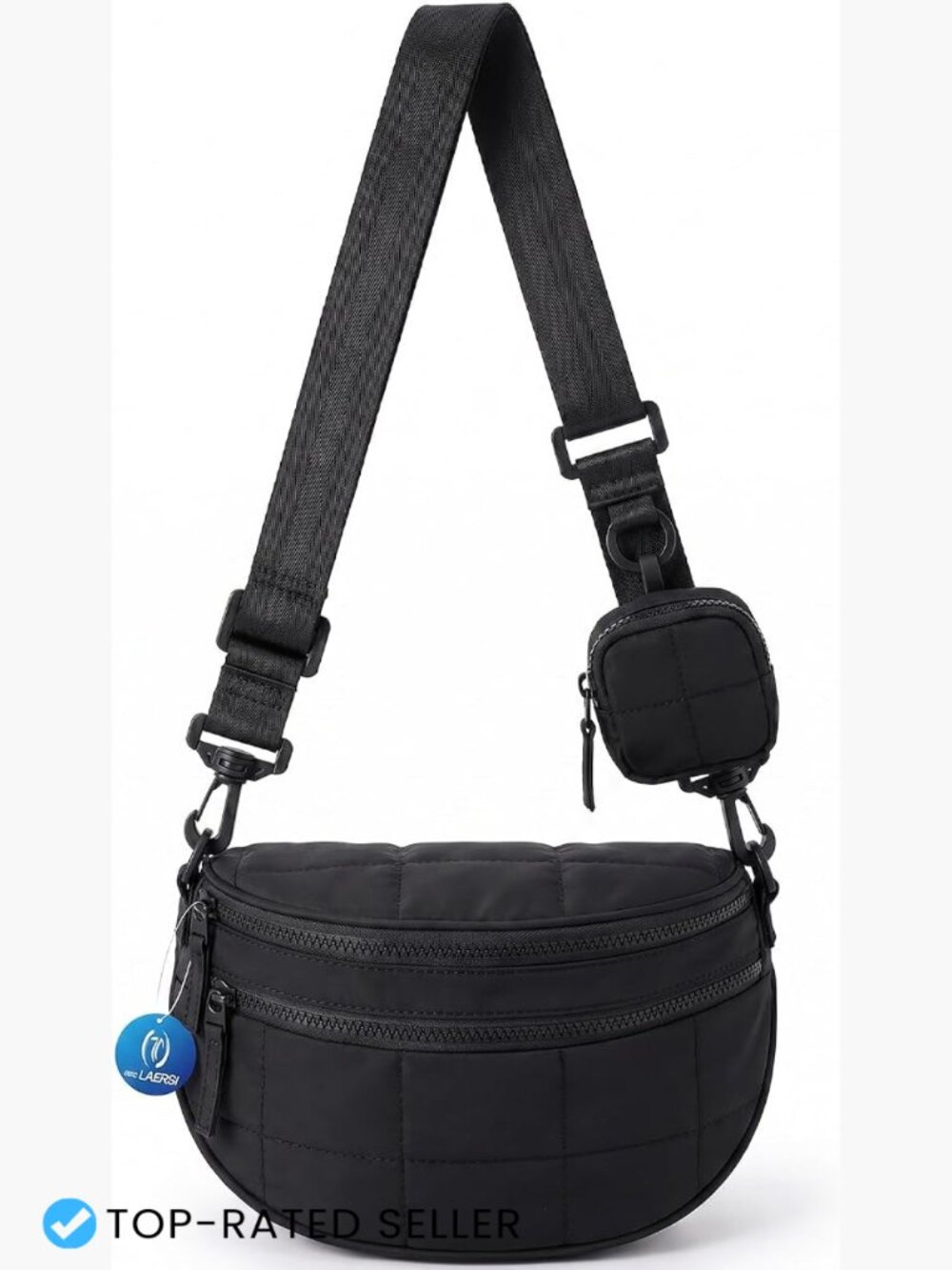 Nylon Crossbody Sling Bag Women Compact Lightweight Travel Hands-Free Zipper